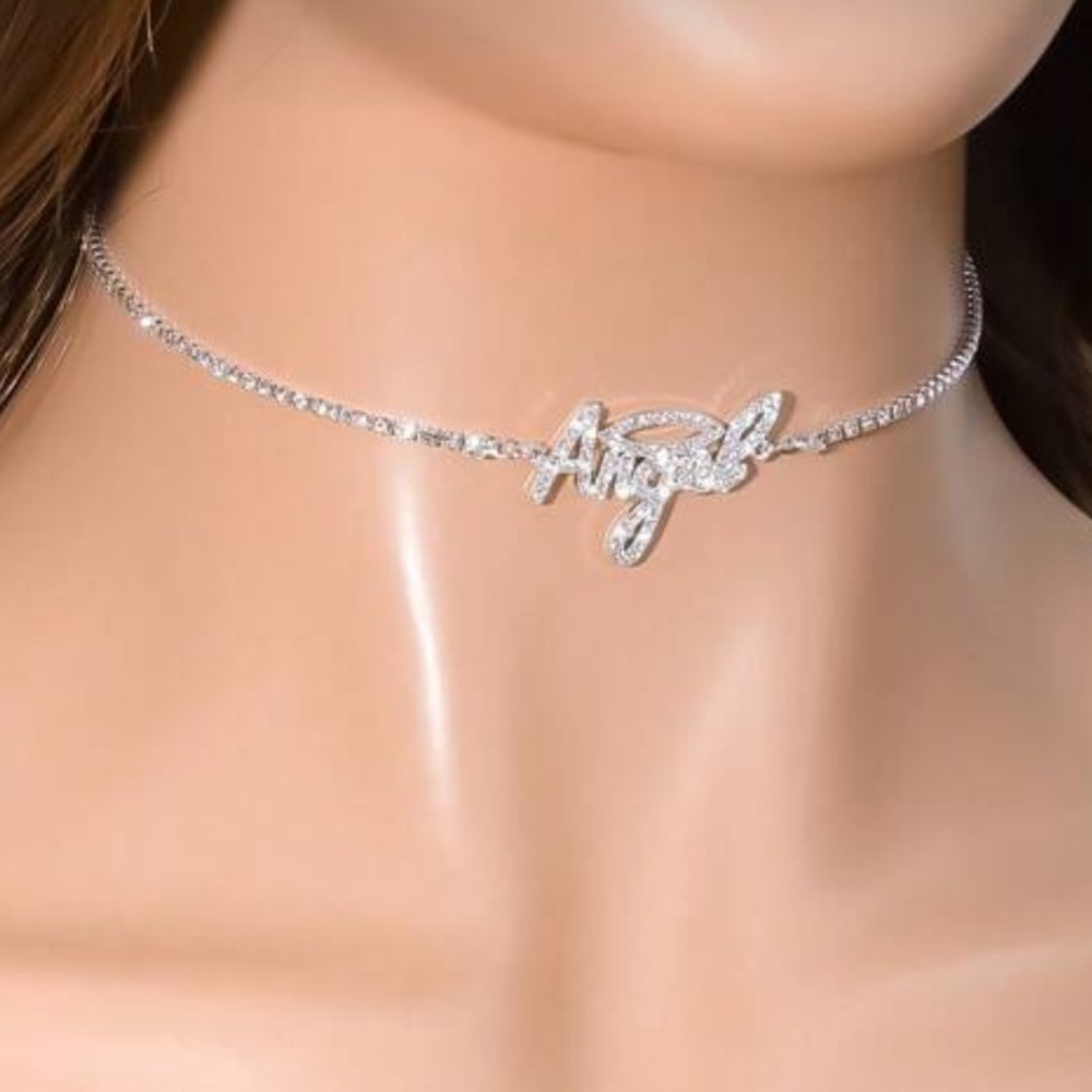 “Angel” Rhinestone Necklace - Picture 1 of 3